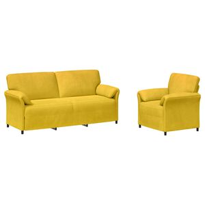 vidaXL Set de canapea 2 buc. Galben Catifea