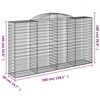 vidaXL Coșuri gabion arcuite 3 buc, 300x50x160/180 cm, fier galvanizat