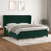 vidaXL Pat box spring cu saltea, verde &icirc;nchis, 200x200 cm, catifea