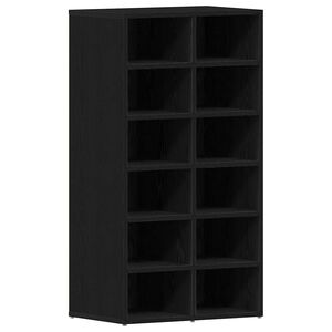 vidaXL Suport pentru pantofi Stejar negru 54x34x100,5cm Lemn prelucrat