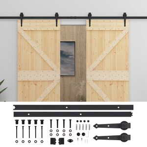 vidaXL Ușă glisantă 2 buc. 90 x 210 cm Lemn masiv de pin