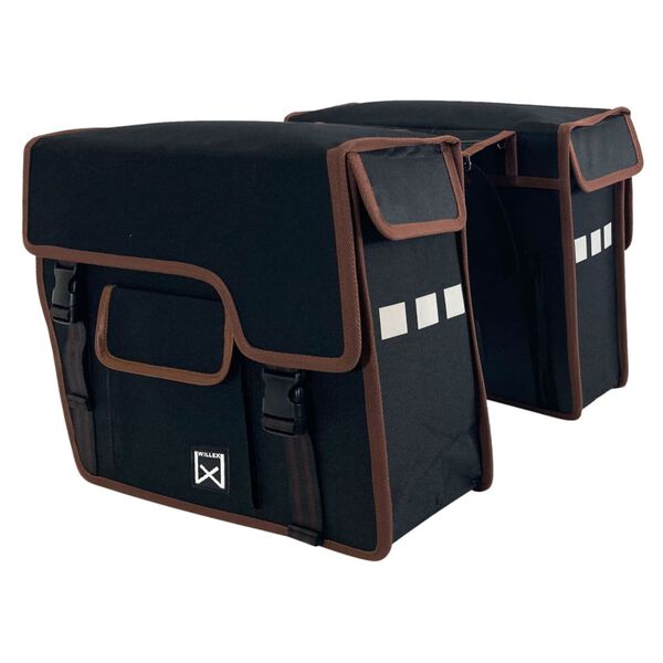 Willex Geantă dublă pentru bicicletă cu buzunar frontal, 33 L, negru