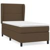 vidaXL Pat box spring cu saltea, maro &icirc;nchis, 90x190 cm, textil