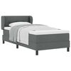 vidaXL Pat cu arcuri cu headboard Gri &icirc;nchis 90 x 200 cm țesătură