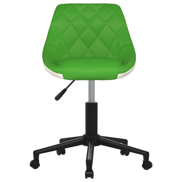 vidaXL Scaune bucătărie pivotante 2 buc. verde&alb, piele ecologică