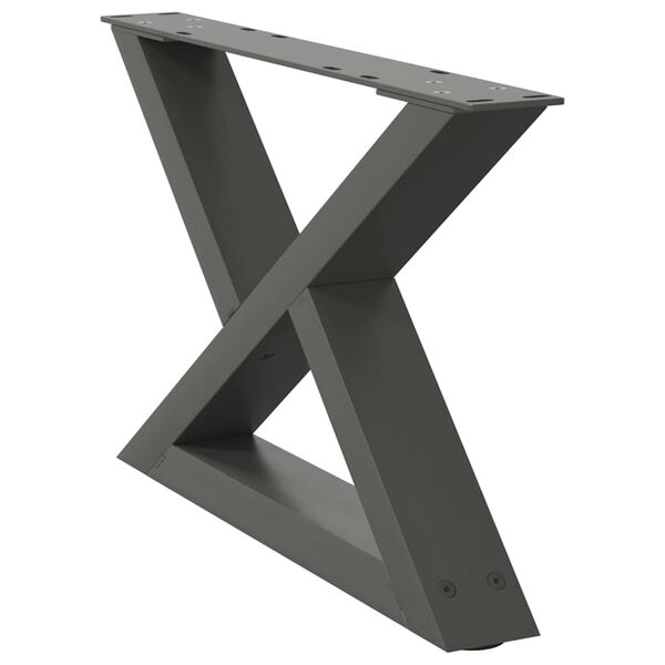 vidaXL Picioare pentru măsuță de cafea, 2 buc., antracit, 60x(30-31,3) cm, oțel