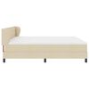 vidaXL Pat cu arcuri cu saltea cu headboard Crem 200 x 200 cm țesătură