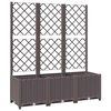 vidaXL Jardinieră de grădină cu spalier, maro, 120x40x136 cm, PP