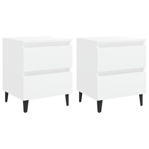 vidaXL Noptiere, 2 buc., alb, 40x35x50 cm, PAL