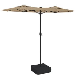 vidaXL Umbrelă de grădină cu două capete, taupe, 316x145 cm