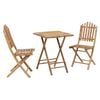 vidaXL Set de dining pentru grădină pliabil 3 buc. natural Bambus