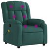 vidaXL Fotoliu reclinabil cu masaj, verde &icirc;nchis, material textil