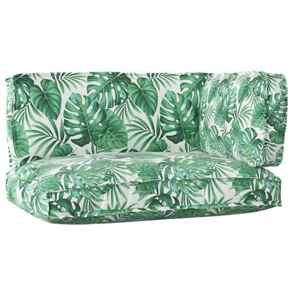 vidaXL Set de perne pentru palet Floral 3 pcs Model Frunză Verde