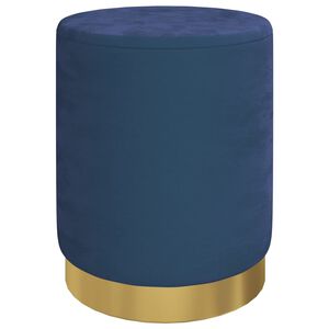 vidaXL Taburet depozitare rotund, albastru, catifea 31 x 37 cm