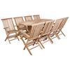 vidaXL Set de Mobilier pentru Grădină 9 buc. natural Lemn solid de tec