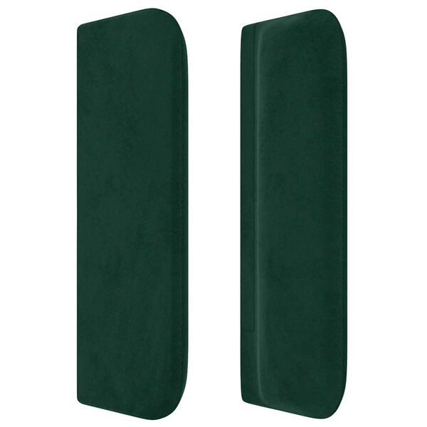 vidaXL Tăblie de pat cu aripioare verde &icirc;nchis 183x16x78/88 cm catifea