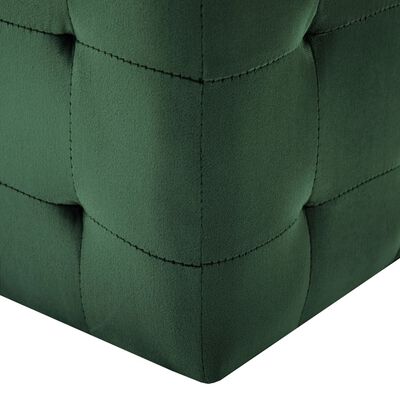 vidaXL Taburet, 2 buc., verde, 30 x 30 x 30 cm, țesătură catifea