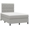 vidaXL Pat box spring cu saltea, gri deschis, 120x190 cm, textil
