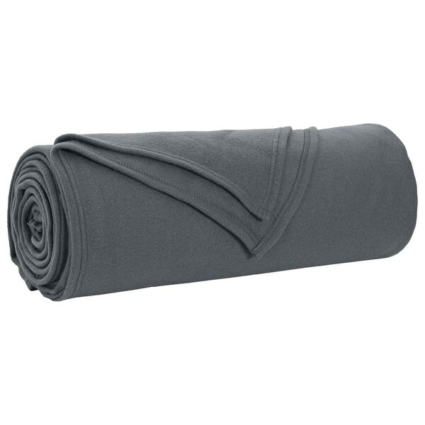 vidaXL Pătura de aruncat Gri &icirc;nchis 350 x 270 cm Molton