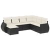 vidaXL Set canapele de grădină cu perne, 7 piese, negru, poliratan