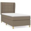 vidaXL Pat box spring cu saltea, gri taupe, 80x200 cm, textil