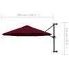 vidaXL Umbrelă de soare de perete, st&acirc;lp metalic, roșu vișiniu, 300cm