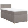 vidaXL Pat box spring cu saltea, gri taupe, 90x190 cm, textil