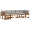 vidaXL Set de canapele de exterior 7 buc. Natural și gri deschis