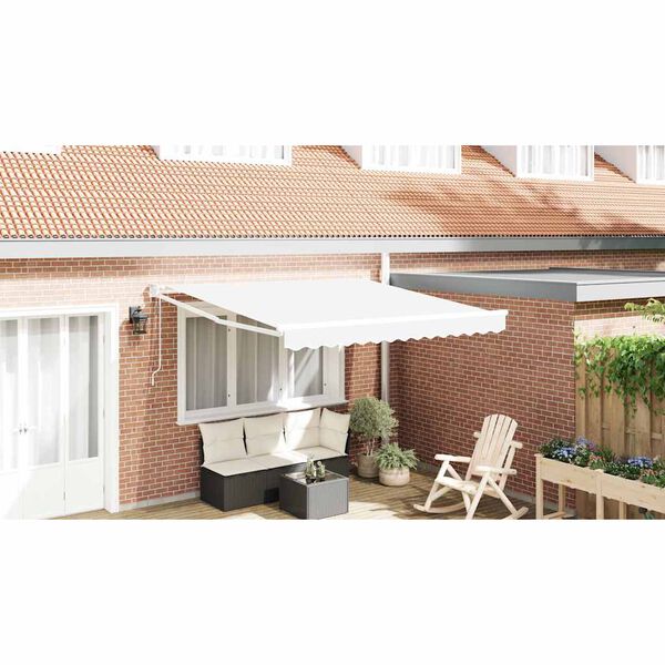 vidaXL Cortina Retractabilă Alb 350 x 250 cm țesătură