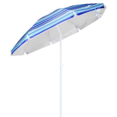 HI Umbrelă de plajă, albastru cu dungi, 200 cm