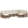 vidaXL Set de canapele pentru grădină 9 pcs Bej poliratan