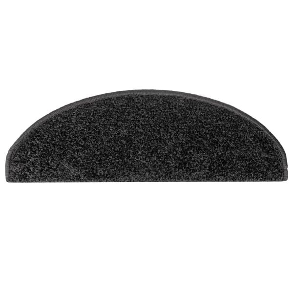 vidaXL Covorașe pentru scări, 10 buc., 65x21x4 cm, negru, semirotunde, mari