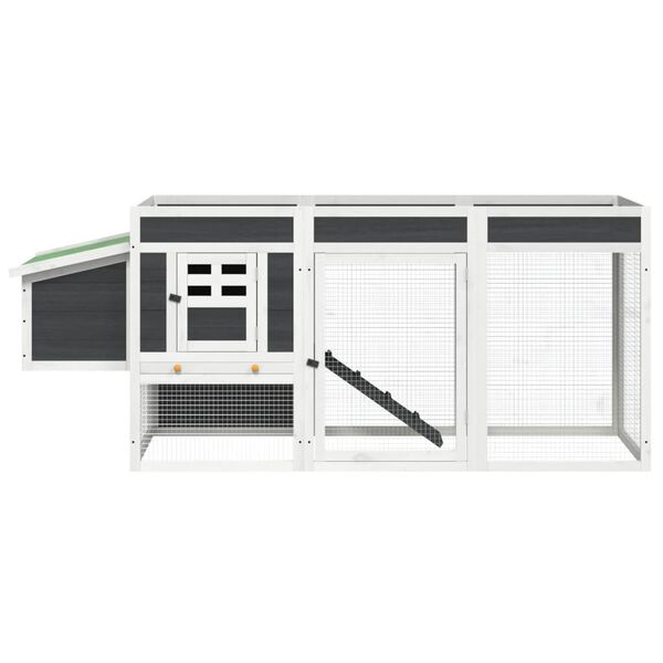 vidaXL Coteț de găini, gri, 204x50x84 cm, lemn masiv de pin