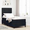 vidaXL Pat cu arcuri cu saltea cu headboard Negru 90 x 200 cm țesătură