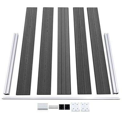 vidaXL Set de panouri de gard, negru, 526 x 105 cm, WPC