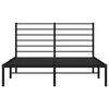 vidaXL Cadru de pat metalic cu tăblie, negru, 135x190 cm