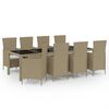 vidaXL Set mobilier de exterior cu perne, 11 piese, bej, poliratan