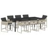 vidaXL Set de masă pentru grădină cu pernă 9 pcs Gri deschis poliratan