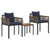 vidaXL Set de Mobilier pentru Exterior 3 pcs Gri și albastru marin