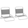 vidaXL Scaune pliante 2 buc. Material textil gri