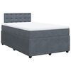 vidaXL Pat box spring cu saltea, gri &icirc;nchis, 120x190 cm, catifea