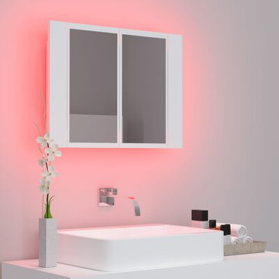 vidaXL Dulap de baie cu oglindă și LED, alb, 60x12x45 cm