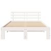 vidaXL Cadru de pat cu headboard Alb 135 x 190 cm Lemn de pin masiv