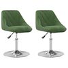 vidaXL Scaune de bucătărie pivotante, 2 buc., verde &icirc;nchis, catifea