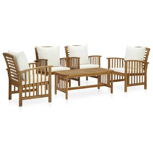 vidaXL Set mobilier de grădină cu perne, 5 piese, lemn masiv de acacia