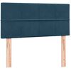 vidaXL Pat box spring cu saltea, albastru &icirc;nchis, 80x220 cm, catifea