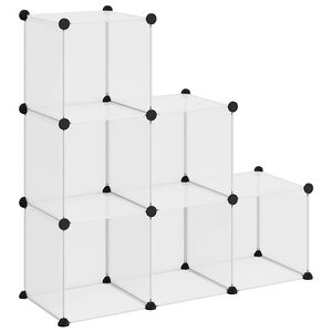vidaXL Organizator cub de depozitare, 6 cuburi, transparent, PP