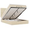 vidaXL Cadru de pat otoman cu saltea crem 140x190cm stofa