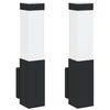 vidaXL Lumină de perete pentru exterior 2 buc. Negru 10.5 x 6 x 33 cm
