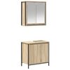 vidaXL Set mobilier de baie, 2 piese, stejar sonoma, lemn prelucrat